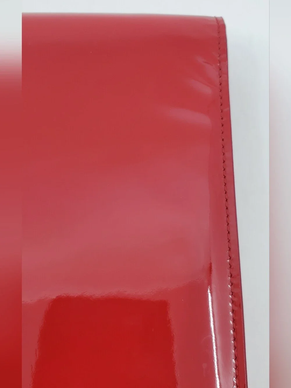 YSL Textured Patent Monogram Large Belle De Jour Clutch Red - Picture 14 of 16